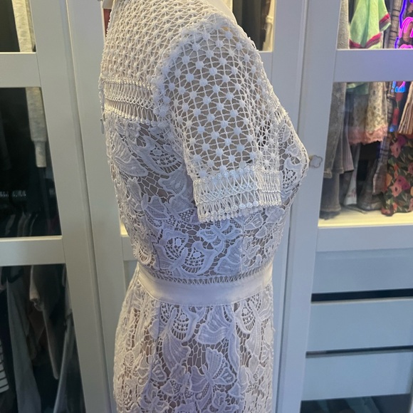 Aqua Lace White Dress Sz Small - Picture 6 of 10